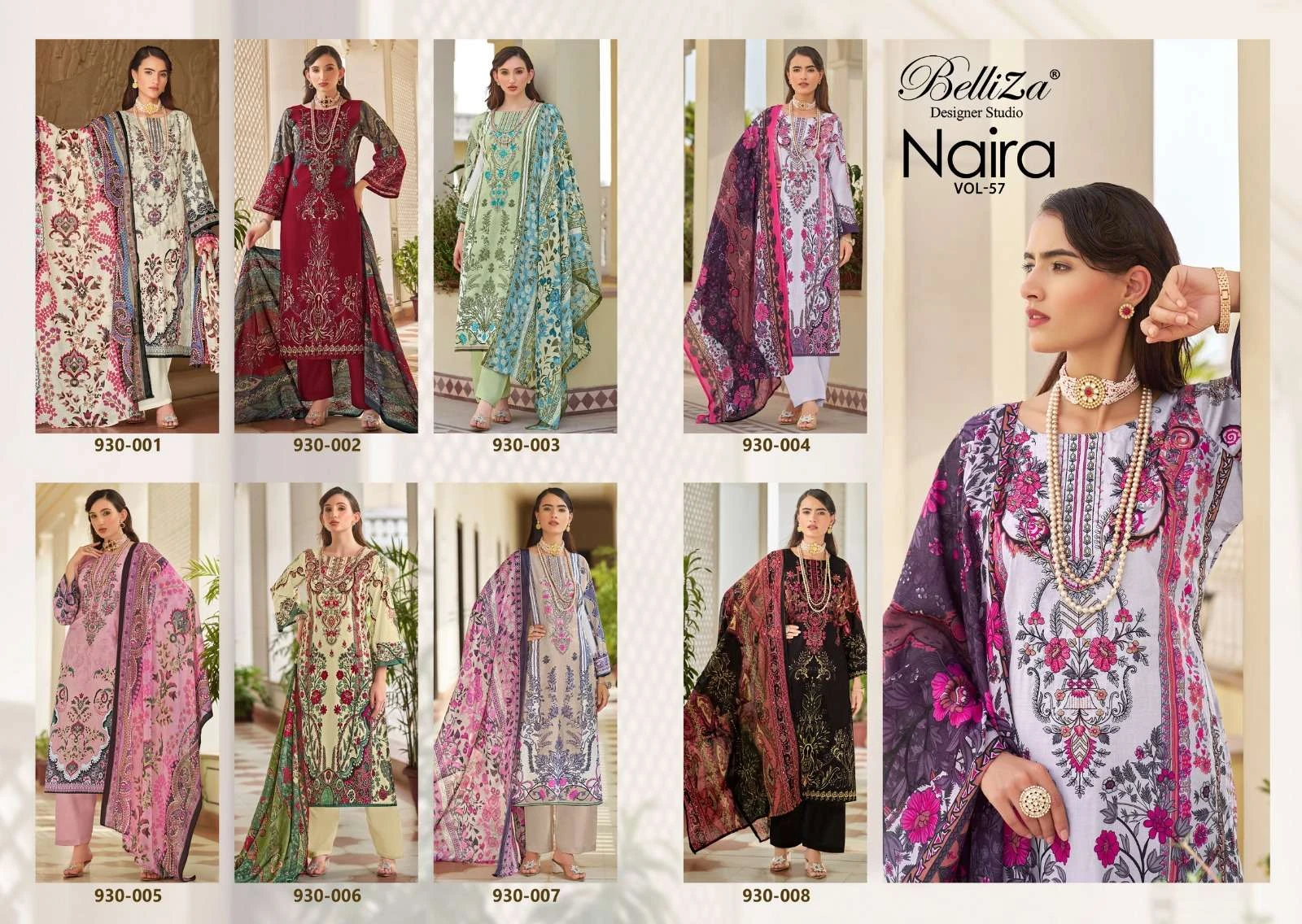 Belliza Designer Naira Vol 57 Cotton Print Wholesale Pakistani Printed Salwar Suit Catalog — Wholesale Salwar Suits, Belliza Designer wholesale from Surat — view 9